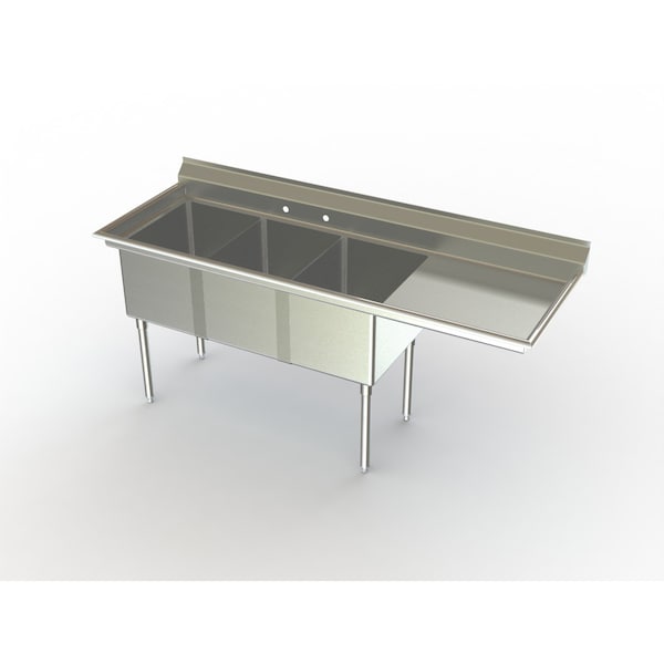 Deluxe NSF Three Comp Sink W/ 18" Rh Drainboards.